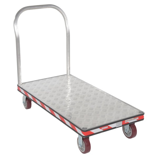 Vestil Aluminum Treadplate Platform Truck Single Handle 24 x 48 ATP-C-2448 - main